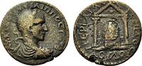 GRIECHISCHE MÜNZEN UNTER ROM AE Bronze PHILIPPUS I. ARABS, PERGE, MIT TEMPELDARSTELLUNG