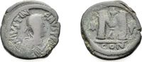 BYZANTINISCHE MÜNZEN AE Follis IUSTINIANUS I., KONSTANTINOPEL