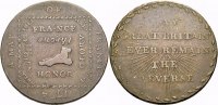 BRITISCHE TOKEN Cu Halfpenny Token THOMAS SPENCE: MAP OF FRANCE