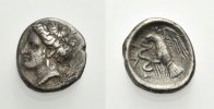 GRIECHISCHE MÜNZEN AR Drachme EUBOIA: CHALKIS