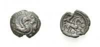 KELTISCHE MÜNZEN AE Bronze BELGIEN, AMBIANI, ENTE/PFERD