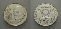 EUROPÄISCHE UNION AR 20 Ecu FINNLAND: JOHAN LUDVIG RUNEBERG