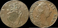 European Coins 1/2 Penny Ireland: 1781  KM# 140  46,94 EUR  zzgl. 13,40 EUR Versand