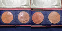Great Britain 1897 1837-1897 56mm Queen Victoria Diamond Jubilee Medal Pair in Special Case vz+