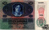 50 Kronen 1919 - DeutschÖsterreich, Randdruck hellbr. - bankfrisch