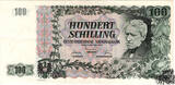 100 Schilling 1954 - 2.Republik - Wertz. oben dunkel schraffiert - vorzüglich