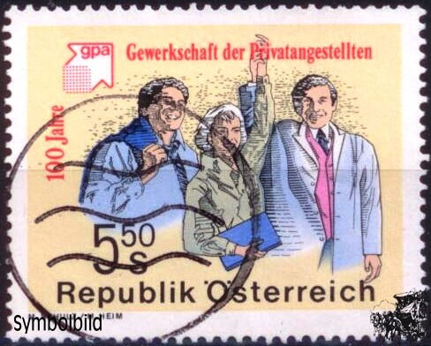 Österreich o 1992 5,50 S 100 Jahre Gewerkschaft der