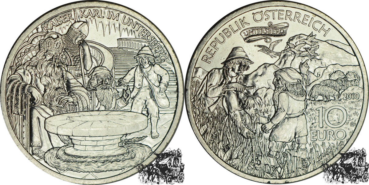 Österreich 10 Euro 2010 - Karl der Große, lose f.stplfr. | MA-Shops