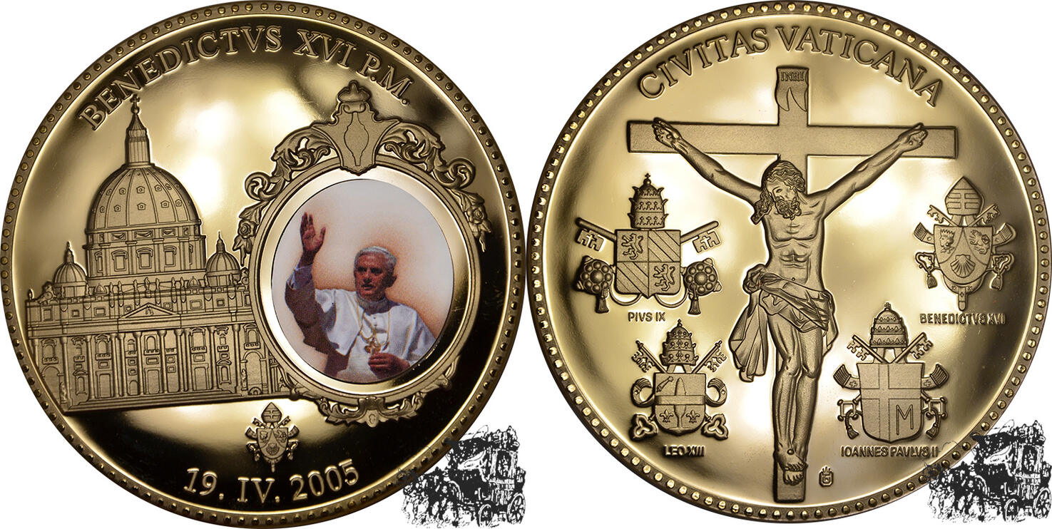 Vatikan Medaille - Papst Benedikt XVI. (19. IV. 2005 ...