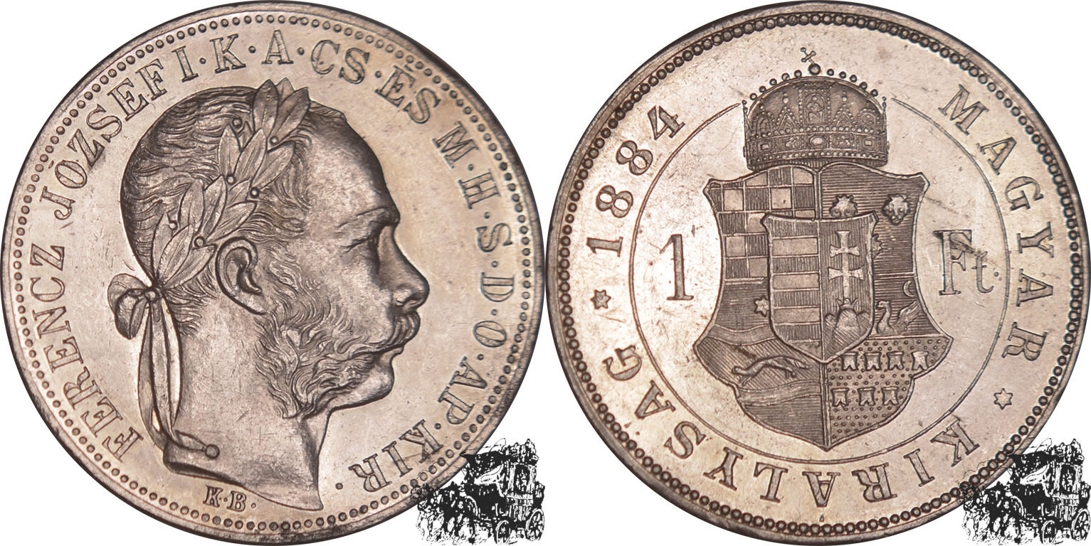 1 Gulden Forint 1884 KB Österreich Ungarn aus PP MA Shops