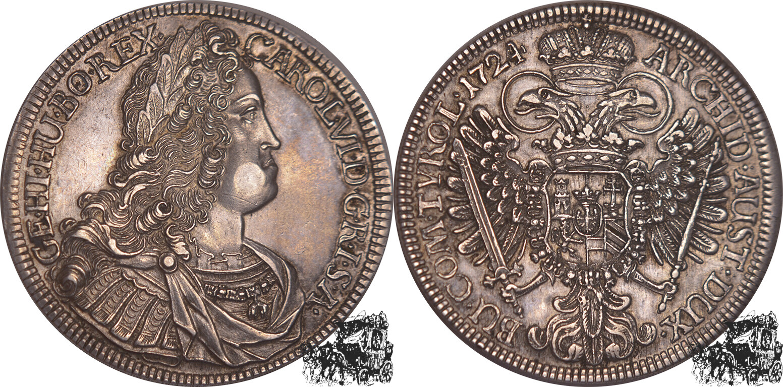1 Taler 1724 Hall Österreich f.stplfr.