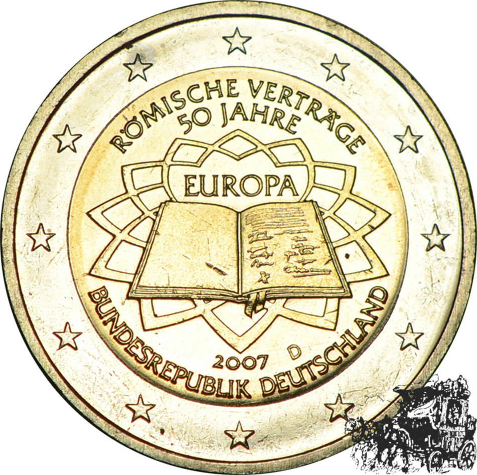 Deutschland 2 Euro 2007 D - 50 J. Römische Verträge f.stplfr. | MA-Shops