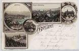   Österreich Gruss aus Bregenz, u.a. Gebhardsberg, Litho 1895 
