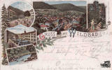 Deutschland Ansichtskarte Farblitho Wildbad 1897 -