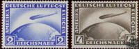 Deutsches Reich * 1928 Zeppelin 2 und 4 Reichsmark -
