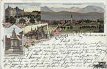 Österreich Ansichtskarte Klagenfurt, Farblitho, gelaufen 1897 -