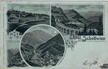 Österreich Ansichtskarte Schottwien, Mondschein-Litho gelaufen 1898 -