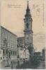 Österreich Ansichtskarte Stockerau, Schule und Pfarrkirche, gelaufen 1903 -