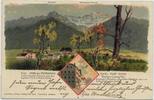 Österreich Ansichtskarte Eyrs im Vinschgau, Farblitho, u.a. Hotel, ca.1900 -
