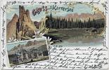 Österreich Ansichtskarte Gruss vom Karrersee, Farblitho, Hotel, gelaufen 1897 -