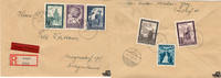 Österreich Österreich Eilboten-R-Brief 1947, Flugpostmarken Flugzeug über Landschaften -