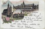 Deutschland Ansichtskarte Krakau Krakowa, Farblitho, gelaufen 1897 -