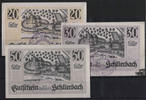 Österreich 20, 30 und 50 Heller - Schlierbach mit Gemeindestempel -