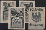 Österreich 20, 40, 60 Heller, 80 Heller - Brandenberg, Graublau -