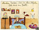Andere haben Sex in der Küche. Ich esse im Bett. - Kunstbillet von Michaela Mara -