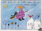 Ab 250 km/h zieht mein Besen etwas nach rechts... - Kunstbillet von Michaela Mara -