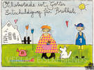 Schokolade ist Gottes Entschuldigung für Brokkoli - Kunstbillet von Michaela Mara -