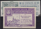 Österreich 10, 20 und 50 Heller - Riedau, II. Auflage -