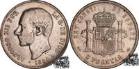 Spanien 5 Peseten 5 Pesetas 1884 MS-M, Spanien -