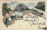 Deutschland Ansichtskarte Franzensbad, Farblitho, gelaufen 1898 -