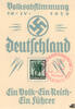 Deutschland Postkarte: Volksabstimmung 1938 -