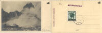 Deutschland Postkarte:Gebirgszug mit Berghütte -