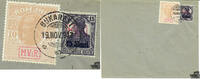 Deutschland Brief 1917, Nr. 1 und Kriegssteuermarke Nr. 7 mit Aufdruck M.V.i.R. -