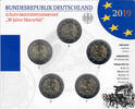 Deutschland 5 x 2 Euro 5 x 2 Euro 2019 ADFGJ - 30 Jahre Fall der Berliner Mauer, Stempelglanz -