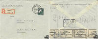 3. Reich 50 Pf. Flugpostmarke Steinadler R-Brief Einschreiben Einzelfrankatur Dresden-Zell am See -