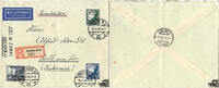 3. Reich Flugpostmarken Steinadler Mischfrankatur WHW Auslandsbrief Luftpost-Einschreiben 1938 -