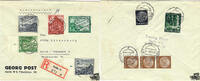 3. Reich Kameradschaftsblock der Deutschen Reichspost Mischfrankatur R-Brief 1939 -