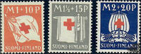 Dänemark Finnland ** 1930 - Rotes Kreuz - 1 Markka+10 Penni, 1.5 Markka+15 Penni und 2 Markka+20 Penni -