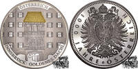 Medaille Österreich - Goldenes Dachl - Innsbruck, versilbert mit Goldapplikation -