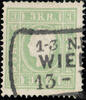 Österreich 1858 o - 3 Kreuzer - Freimarke, Kaiserkopf nach links, bläulichgrün -
