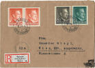 Deutschland Generalgouvernement -2x 16, 20 und 32 Gr. 1941 auf Einschreibebrief als Mischfrankatur -