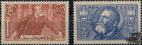 Frankreich Frankreich Satz ** 1936 - 1,90 Franc - 22. Todestag von Jean Jaures -