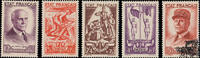 Frankreich Frankreich Satz ** 1943 - 50 Francs - Nationale Hilfe: 87. Geburtstag von Marschall Petain -