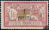 Frankreich Französische Post in Marokko * 1902/1903- 1 Peseta auf 1 Franc - Freimarken -