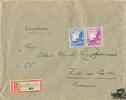 3. Reich 25+40 Pf. Flugpostmarken Steinadler Mischfrankatur, seltener Grenzverkehrs-R-Brief 2. Gewichtsstufe portogerecht -