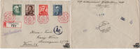 Deutschland Schweiz - Pro Juventute 1942 Satz-R-Brief mit Zensur -